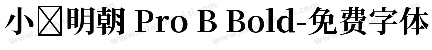 小塚明朝 Pro B Bold字体转换